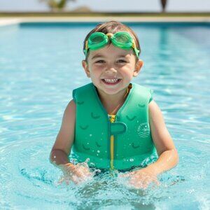 Crocodile Float Vest & Goggles Set 2-3 Year Olds Weight Rang 33-40 lbs NEW